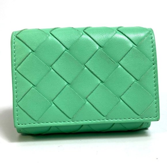 BOTTEGA VENETA 667036 Intrecciato Tiny Tri-fold Wallet Calf Leather - Picture 1 of 12